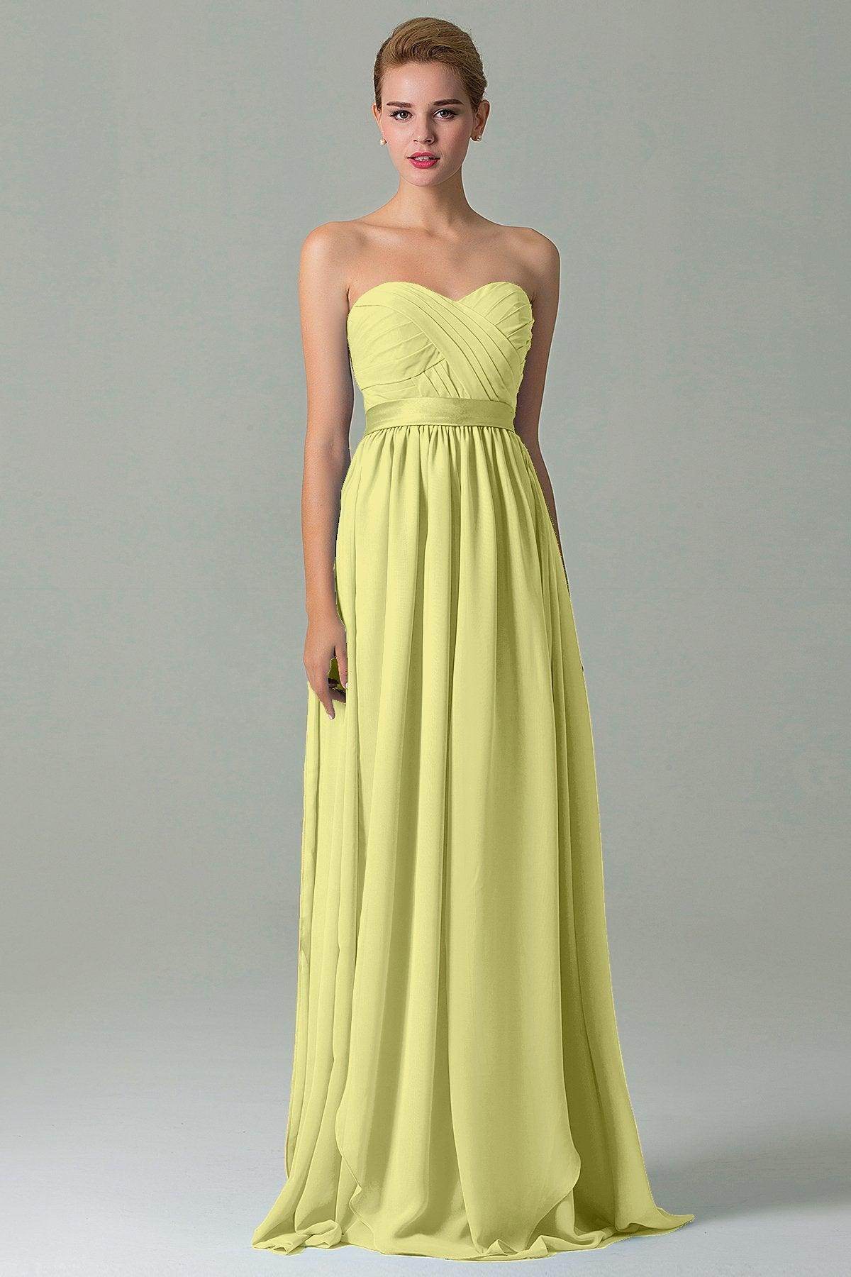 Sheath Floor Length Chiffon Bridesmaid Dress COZF140A1 - COCOMELODY